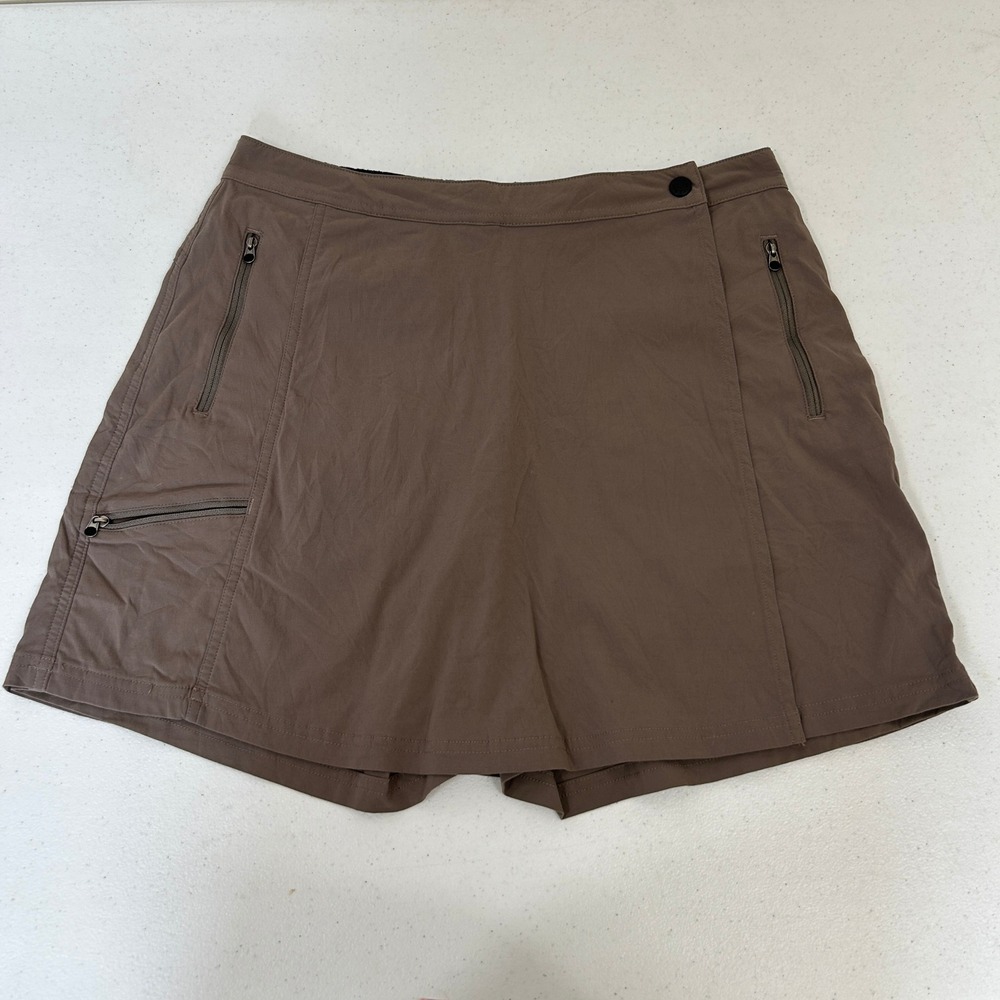 LL Bean Vista Camp Skort Brown Taupe Hiking Skirt Size 10 0FWW9 Pockets